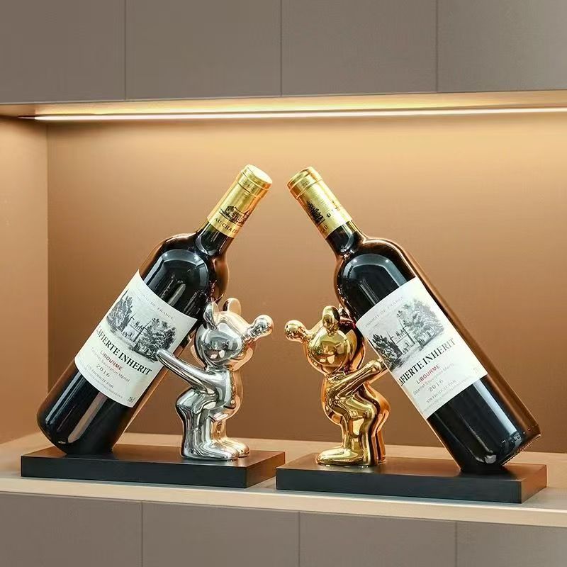 Bear Canister - Ceramic Bubble Bear Wine Bottle Holder