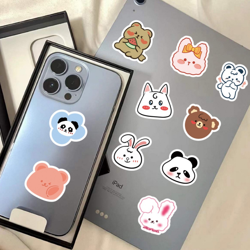 100pcs Cute  Bear Stickers Vin - Bear Canister ulasan dan harga
