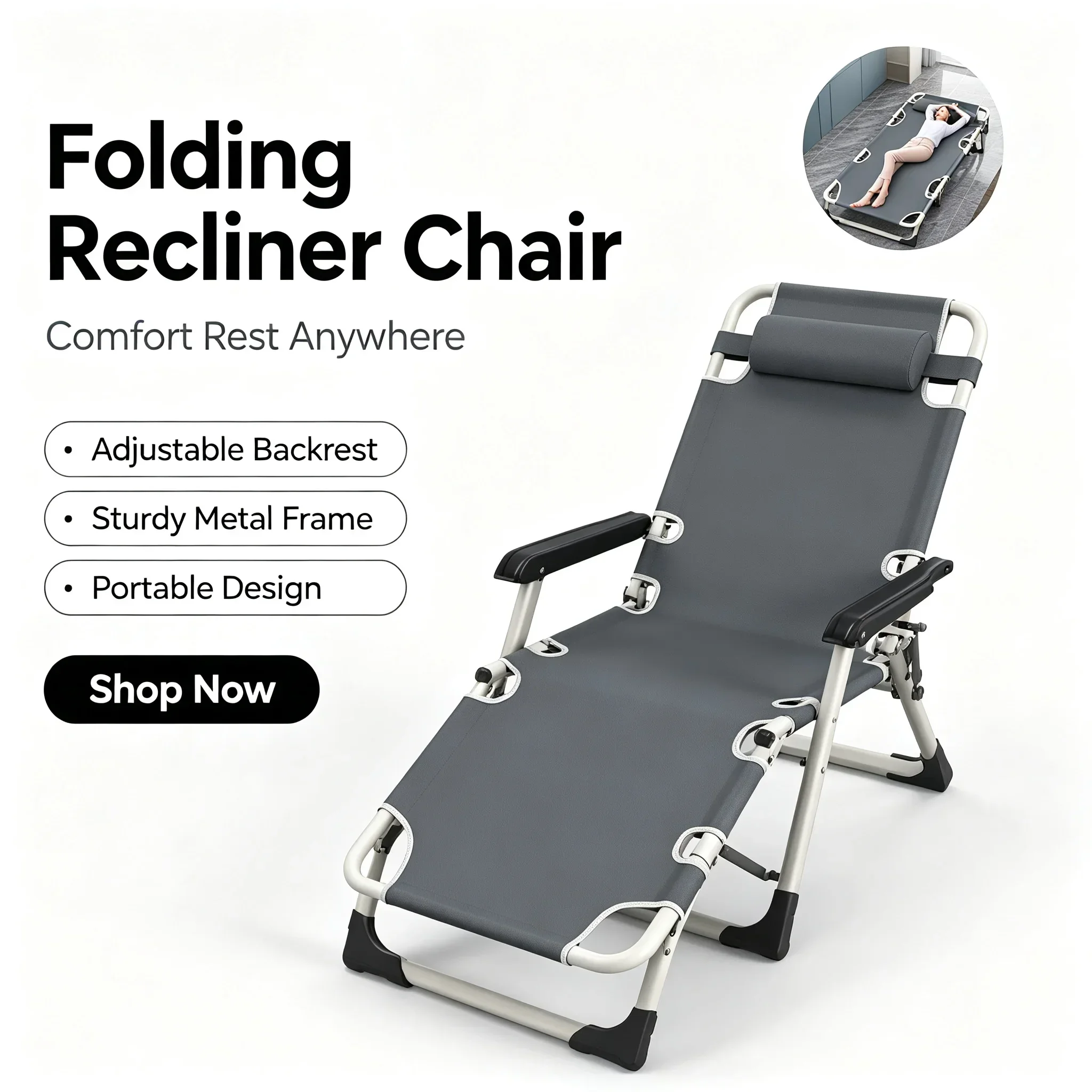 Office Lunch Nap Folding Loung - Outdoor Camping Recliner ulasan dan harga