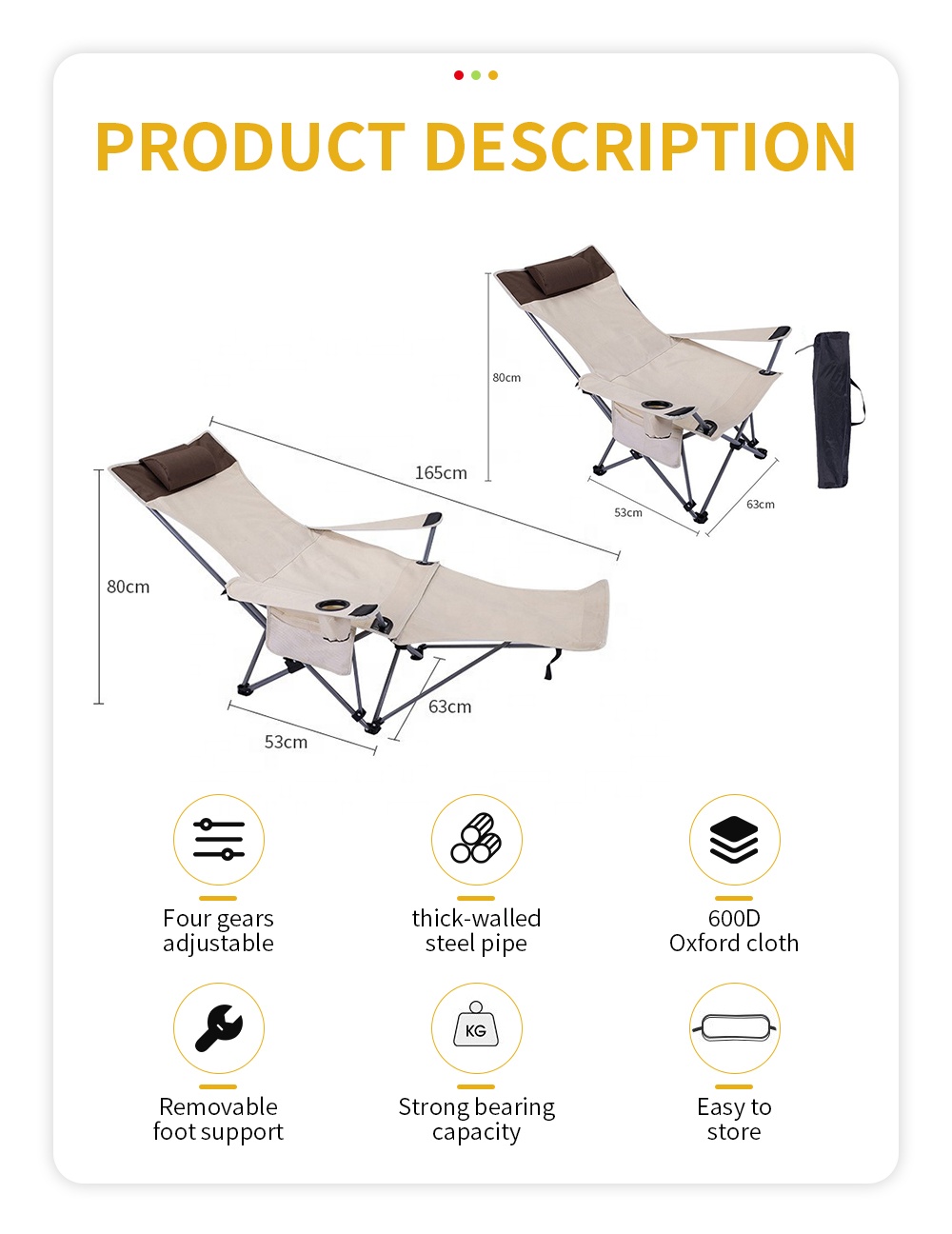 Portable Folding Reclining Cha - Folding Chair ulasan dan harga