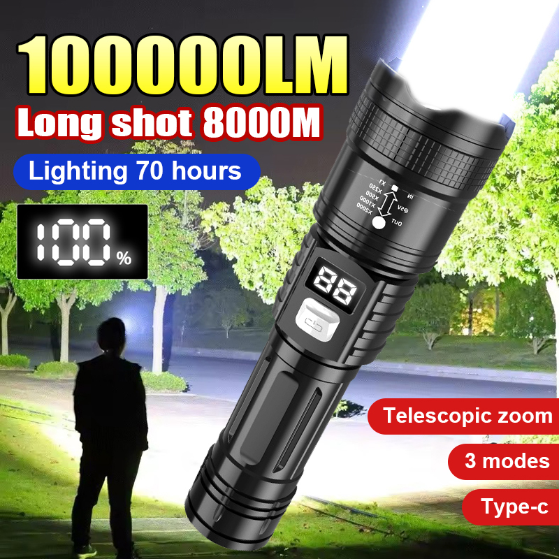 100000LM Super Bright Led Flas - Outdoor Camping Adventure Lamp ulasan dan harga