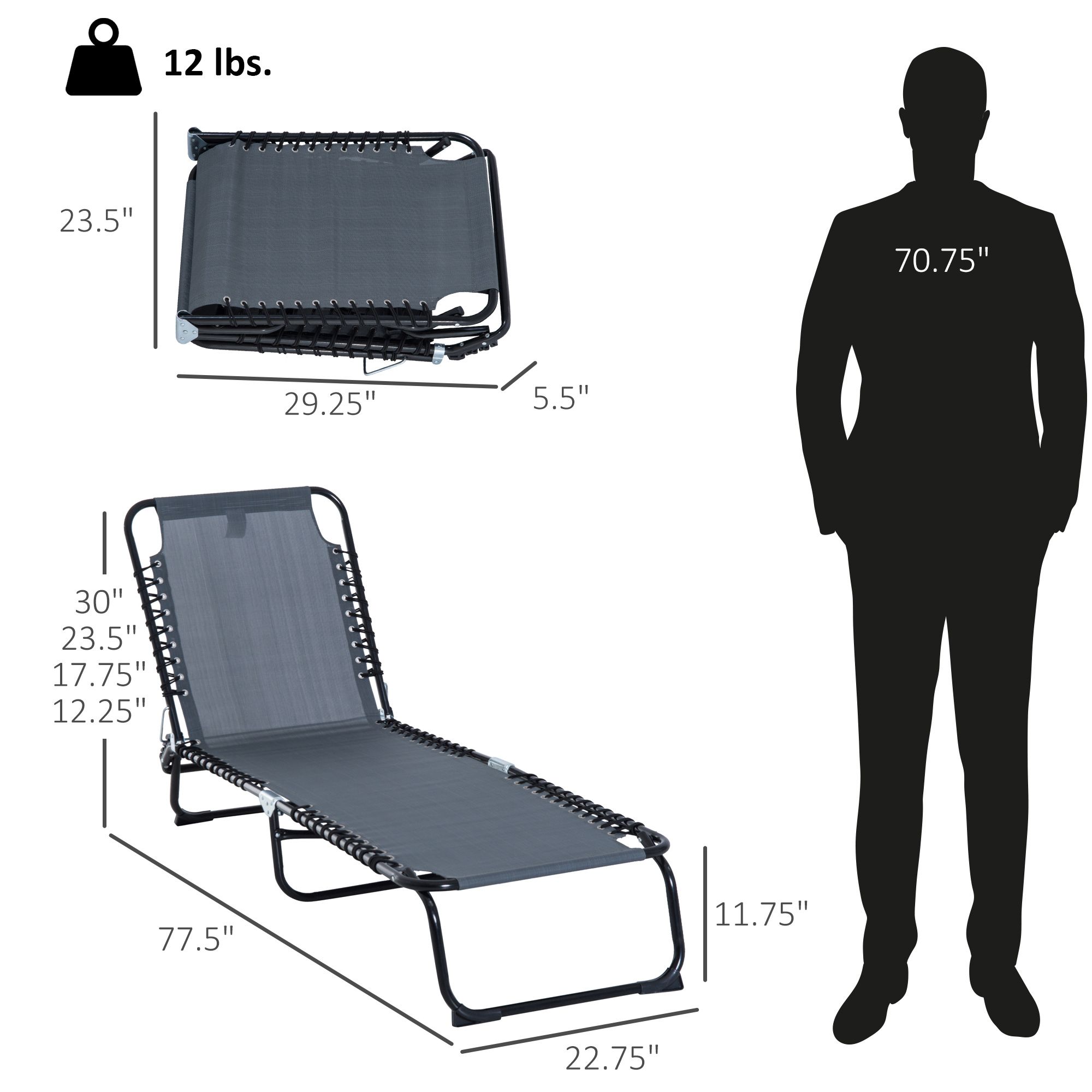 Folding Chaise Lounge Chair, 4 - Folding Chair ulasan dan harga