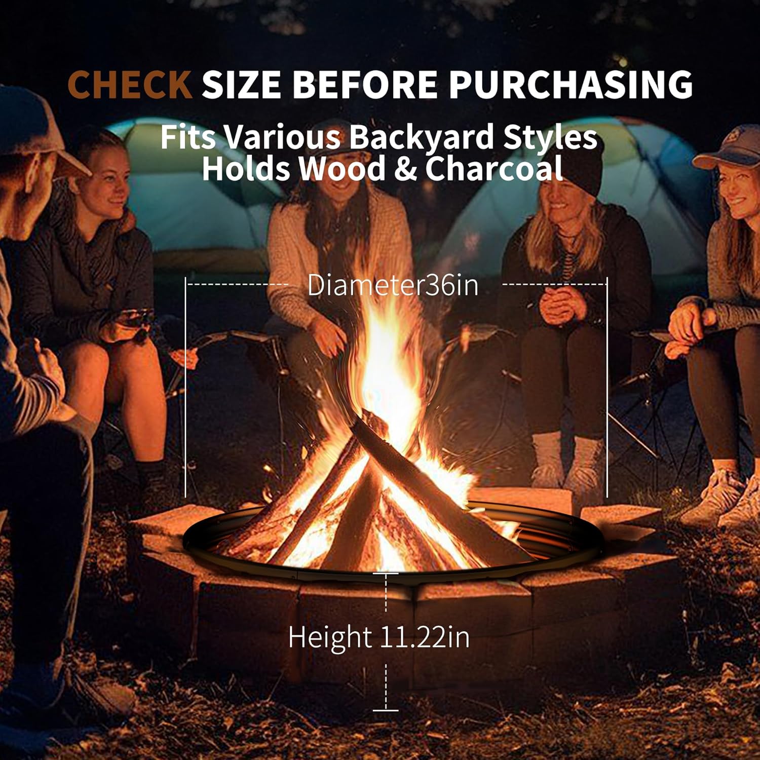 36 Inch Heavy Duty Fire Pit Ri - Outdoor Camping Fire ulasan dan harga