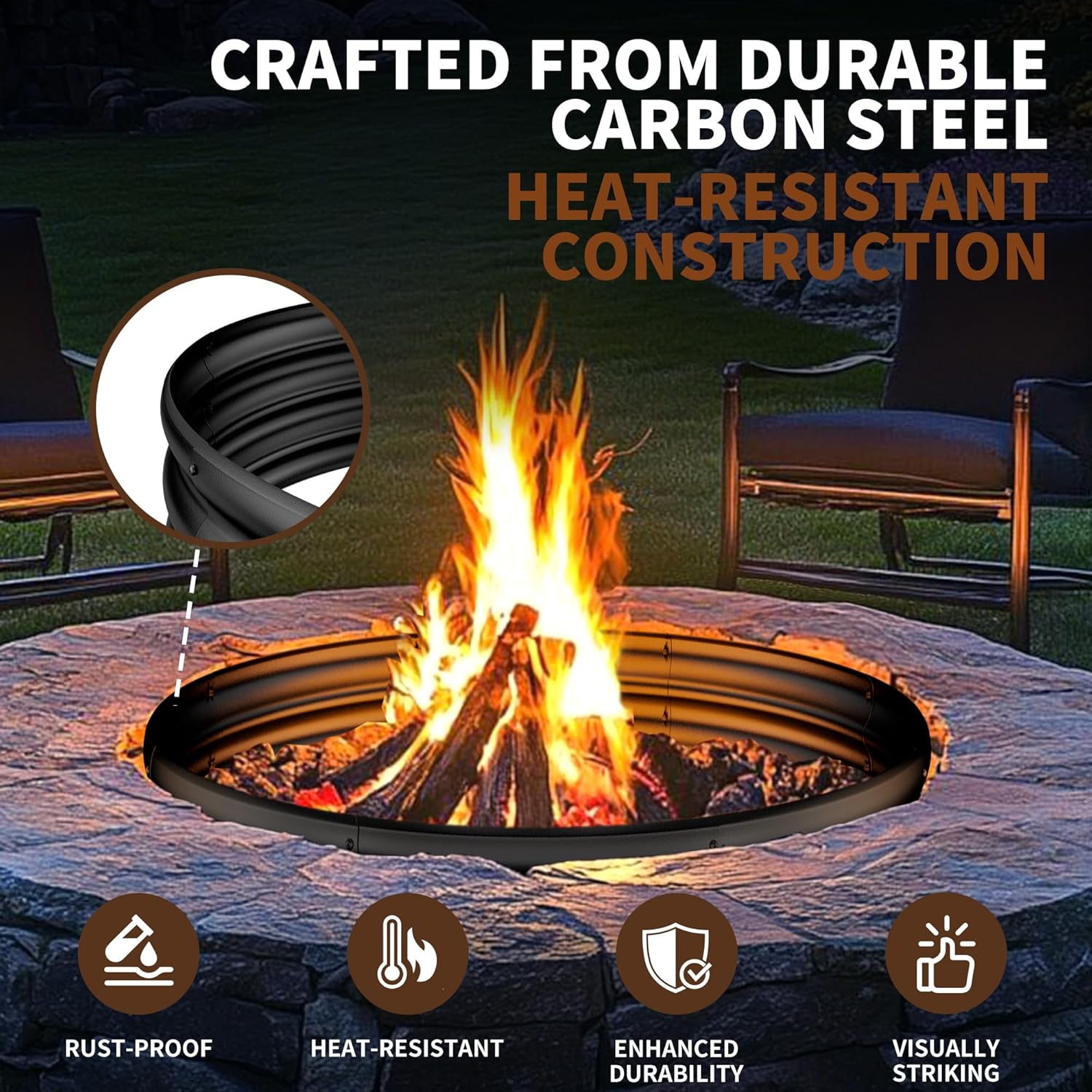 36 Inch Heavy Duty Fire Pit Ri - Outdoor Camping Fire ulasan dan harga