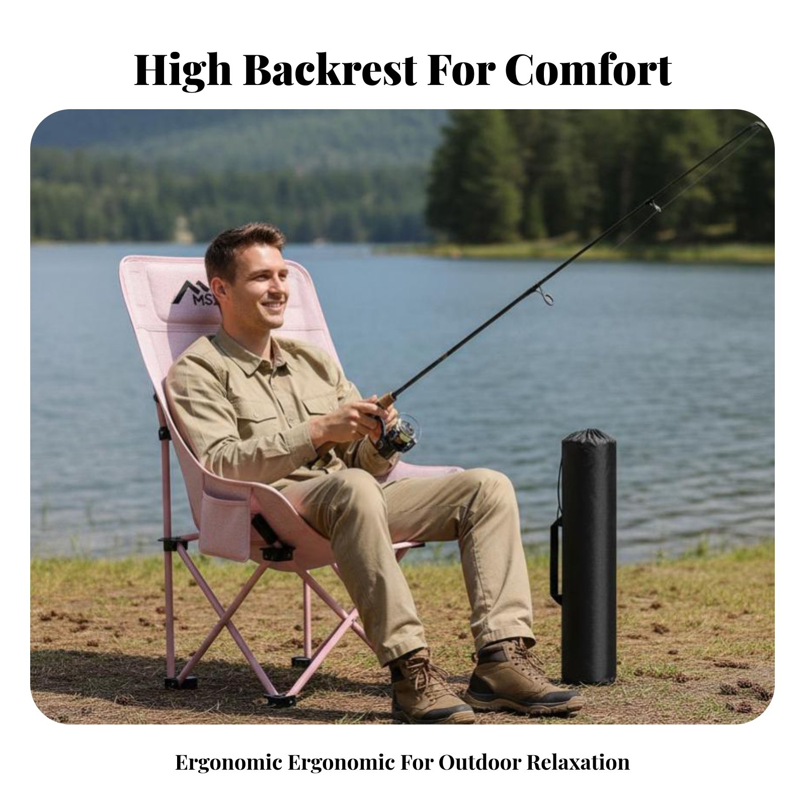 Foldable Mesh High Back Chair  - Outdoor Camping Recliner ulasan dan harga