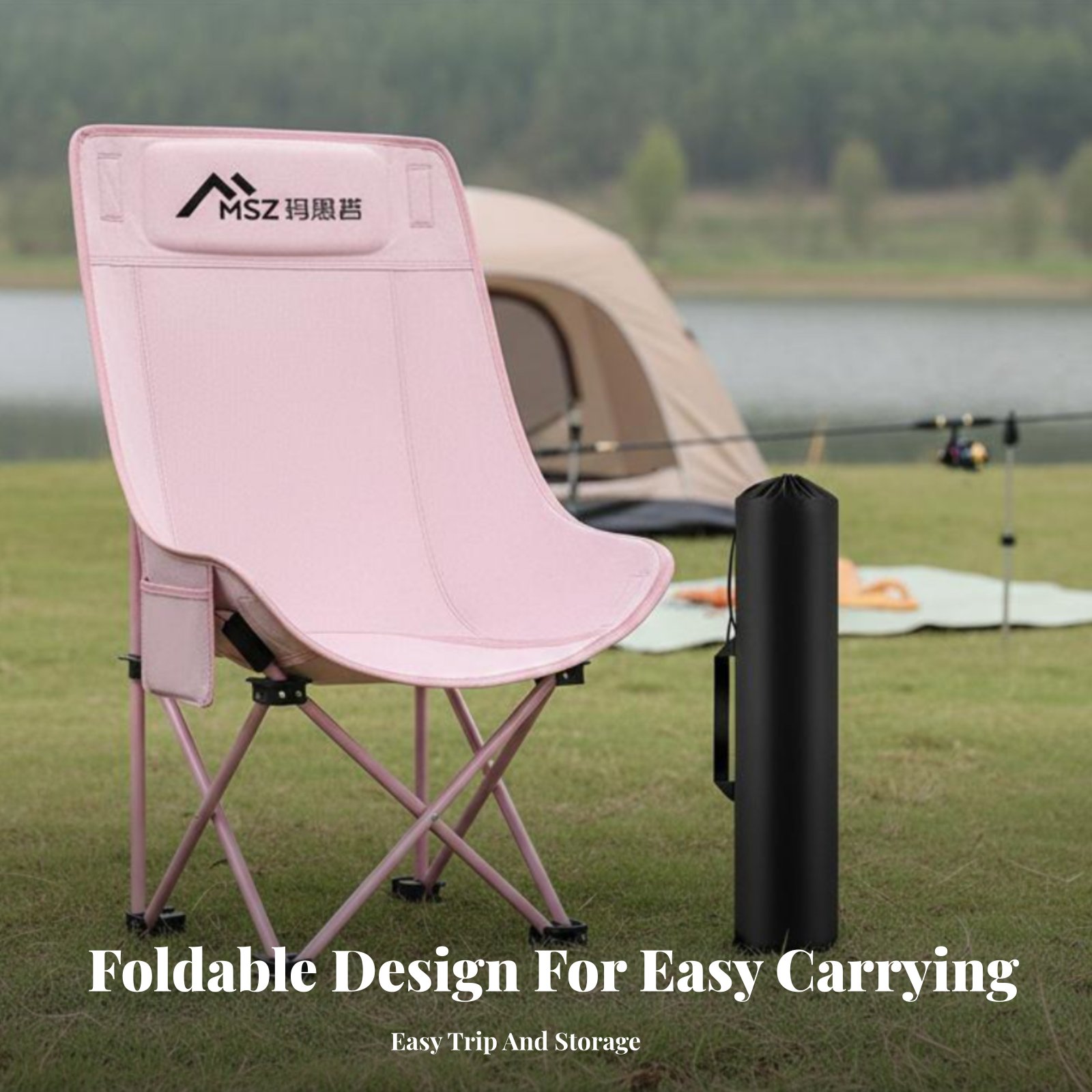 Foldable Mesh High Back Chair  - Outdoor Camping Recliner ulasan dan harga