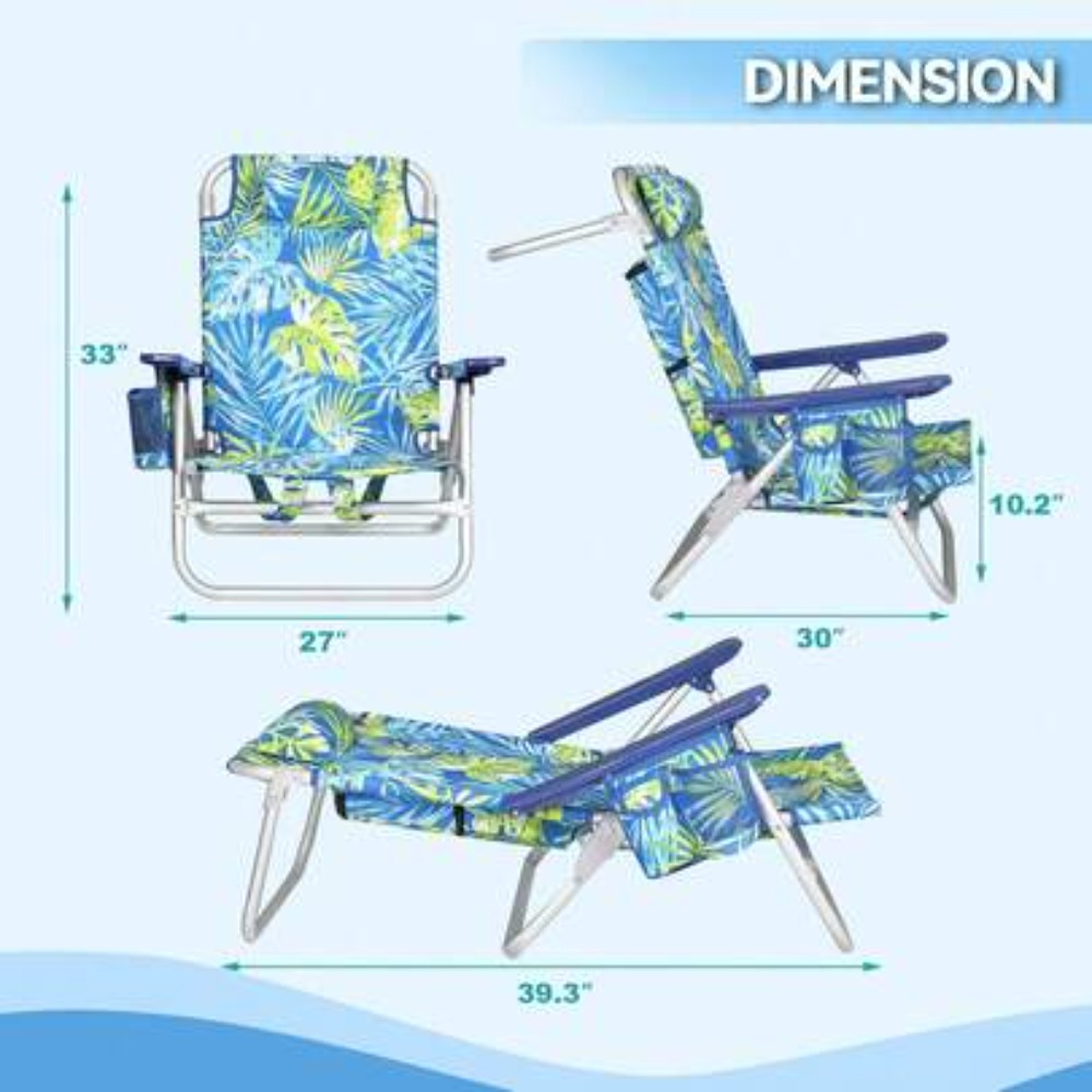 Folding Backpack Beach Chair f - Outdoor Camping Recliner ulasan dan harga