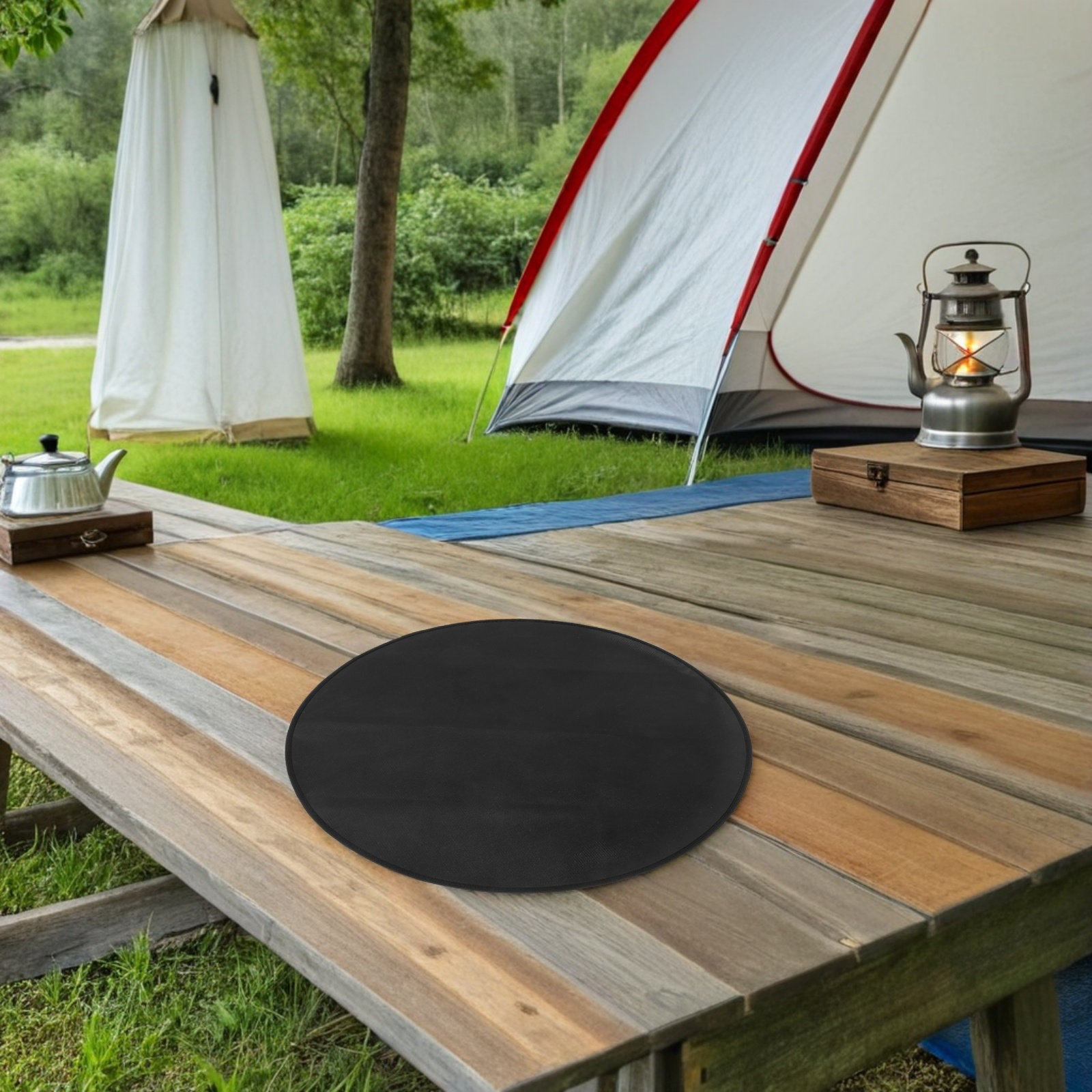 Round Fireproof Bbq Mat Heat R - Outdoor Camping Fire ulasan dan harga