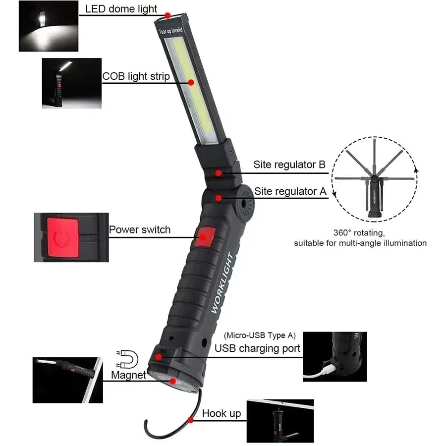 New Portable COB LED Flashligh - Outdoor Camping Adventure Lamp ulasan dan harga