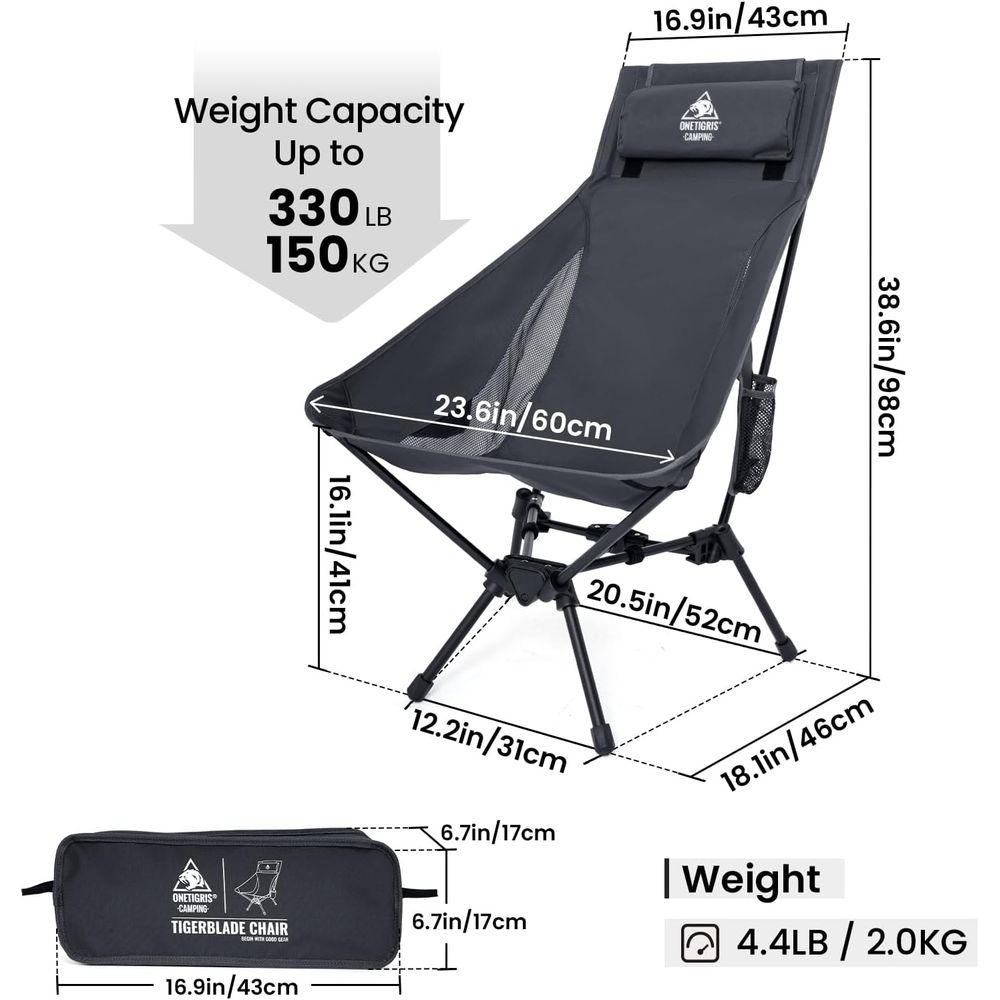 Tigerblade High Back Camping C - Folding Chair ulasan dan harga