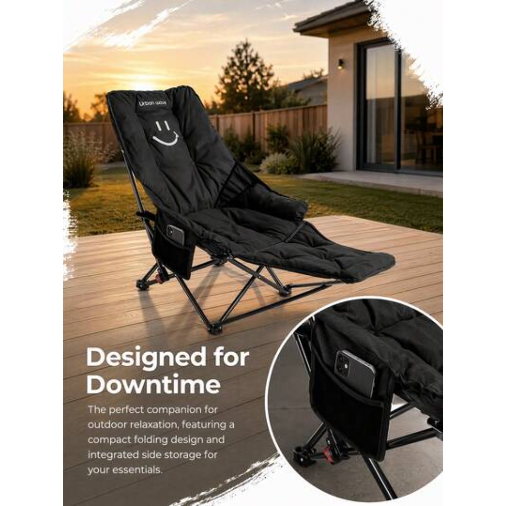 2-In-1 Reclining Camping Chair - Outdoor Camping Recliner ulasan dan harga