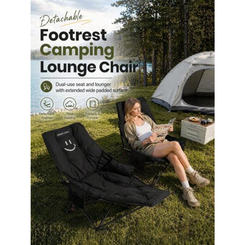 2-In-1 Reclining Camping Chair - Outdoor Camping Recliner ulasan dan harga